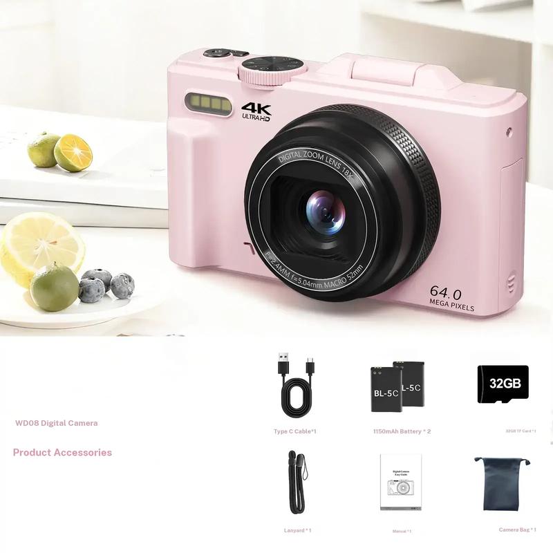 Portable 64MP Compact Digital Camera