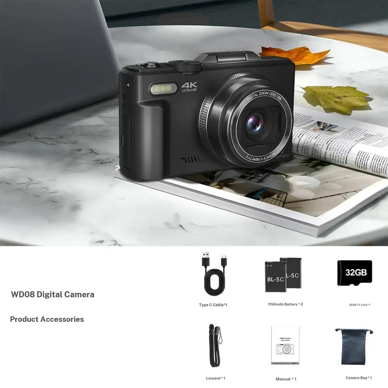 Portable 64MP Compact Digital Camera