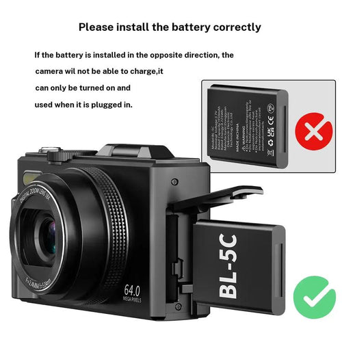 Portable 64MP Compact Digital Camera