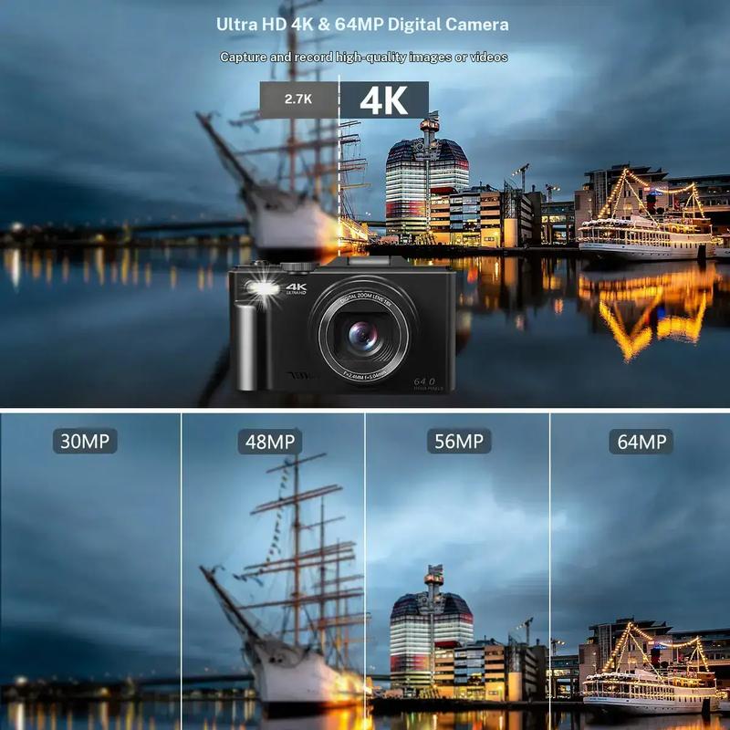 Portable 64MP Compact Digital Camera