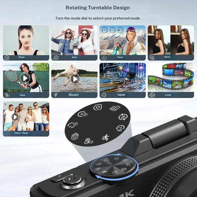 Portable 64MP Compact Digital Camera
